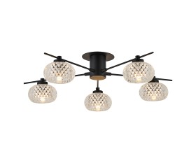 Wade Satin Black Ceiling Lights Deco Multi Arm Fittings
